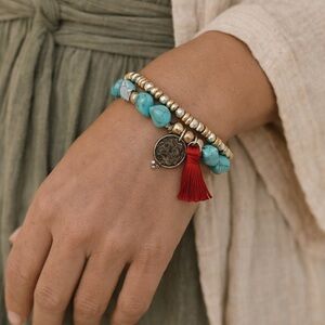 J. Jill Turquoise Beaded Bracelet NWT (BR333/1)